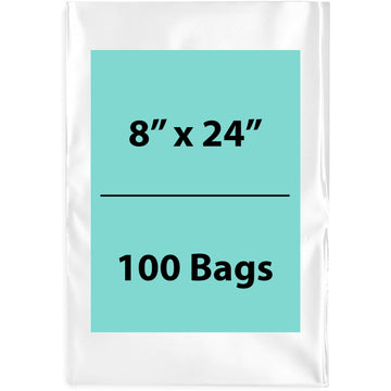 Clear Poly Bags Flat 1.5 Mil Size: 8 inch (width) X 24 inch (height)